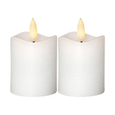 2 darabos, valódi viaszból készült, fehér színű LED gyertya-szett.